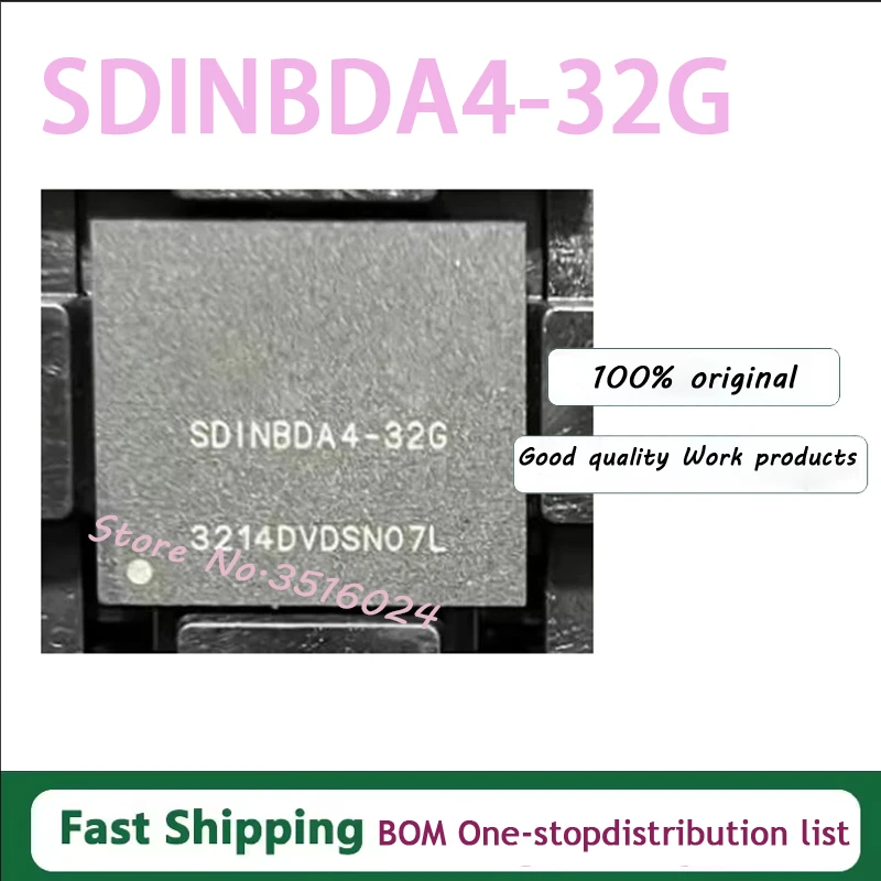 1PCS  KMQ4Z0013M-B809 BGA221 32GB SDINBDA4-32G BGA153 5.1 32GB K4EBE304EC-EGCG 4G178FBGA  32Gb EDFB232A1MA-JD-F 4G178FBGA 4GB