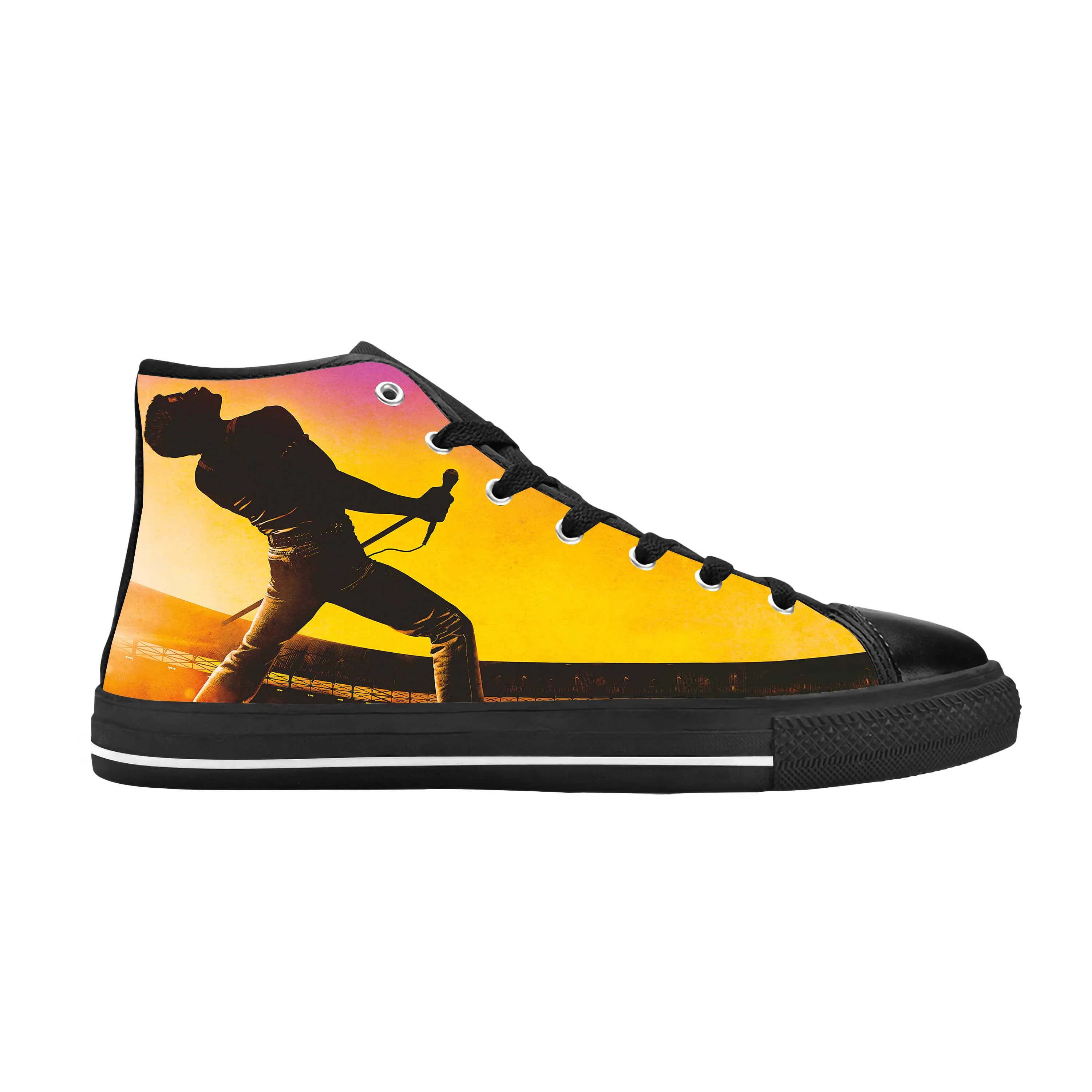 Freddie Mercury Rock Band Music Singer Cool Queen Casual Cloth Shoes High Top Comfortable Breathable 3D Print Men Women Sneakers