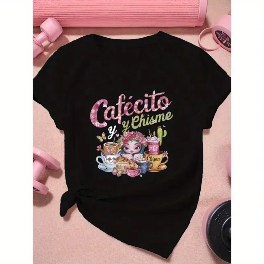 【New style】COFFEE and gossip Women's Plus Size Sports Short Sleeve T-Shirt