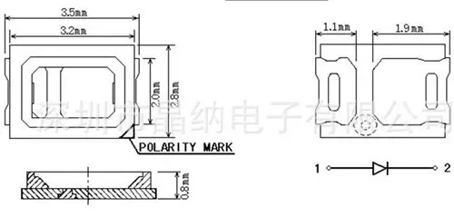 100 stks/partij smd 2835 led 0.5 w 55-65 lm Goud draad chip lamp emitting diode voor licht strip par buis verlichting 3000 K 4000 K 6000 K