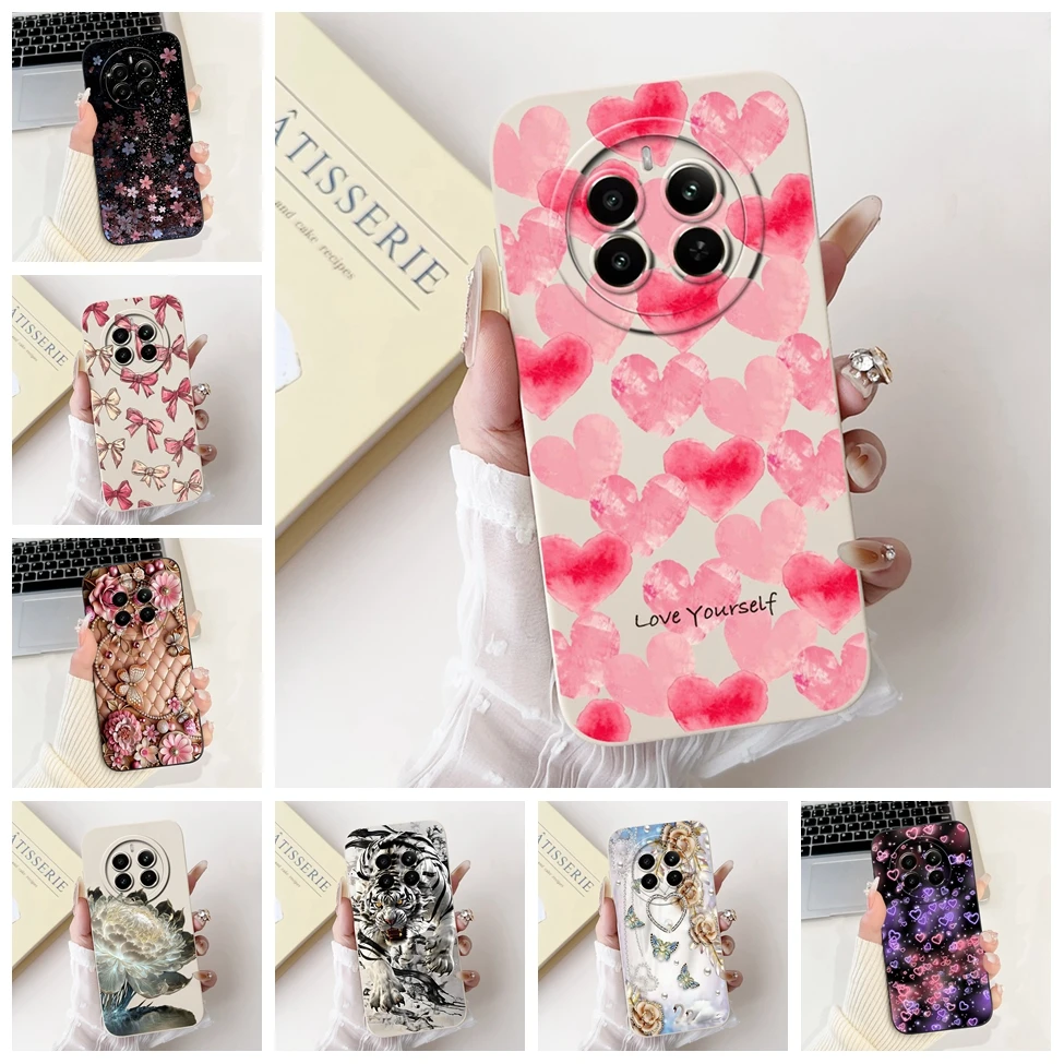 Para realme 12 plus caso rmx3867 silicone bonito gato moda borboleta flores amor pintado capa para realme 12 + caso de telefone pára-choques