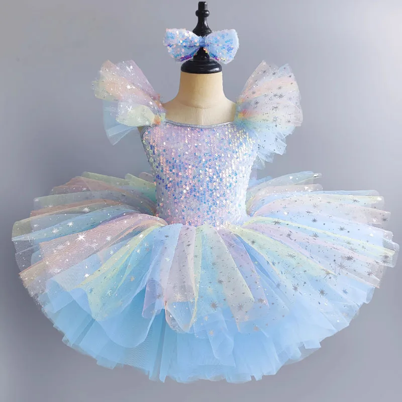 Kleinkind Pailletten Rosa Ballett Tutu Kleid Mädchen Jazz Dance Kostüme Kinder Ballerinas Tutu Outfits Kinder Ballsaal Tanz Kleidung