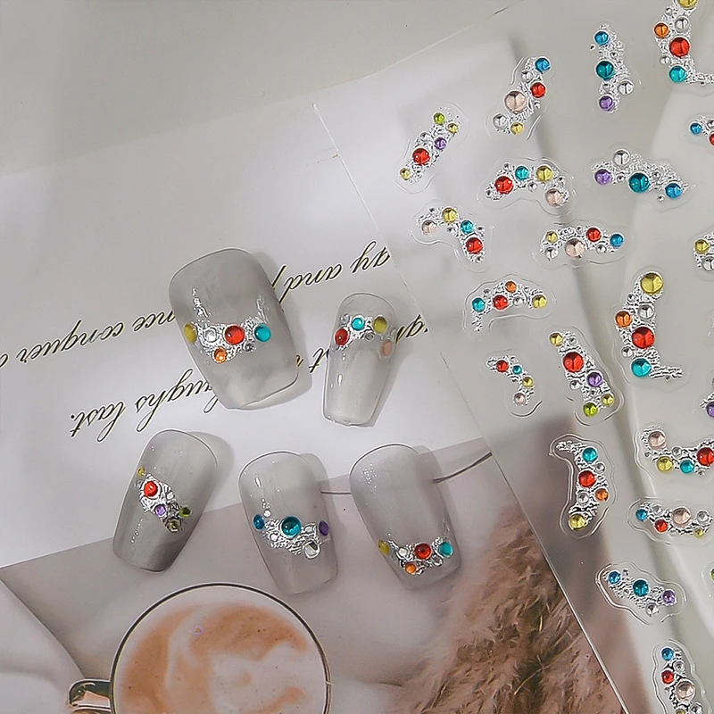 Imitation Rhinestone Translucent Nail Stickers Decorative Nail Tips And Gemstones Nail Art