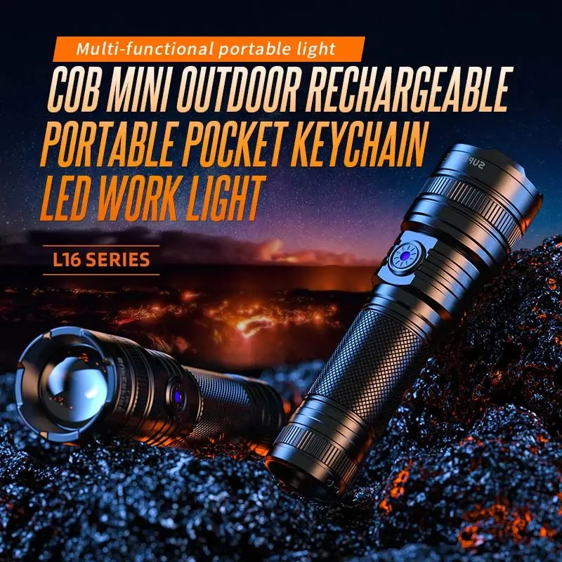 SUREFIRE Powerful LED Flashlight LED Lamp Beads Waterproof Zoomable 5 Lighting Modes Multi-function USB Charging Torch Lantern