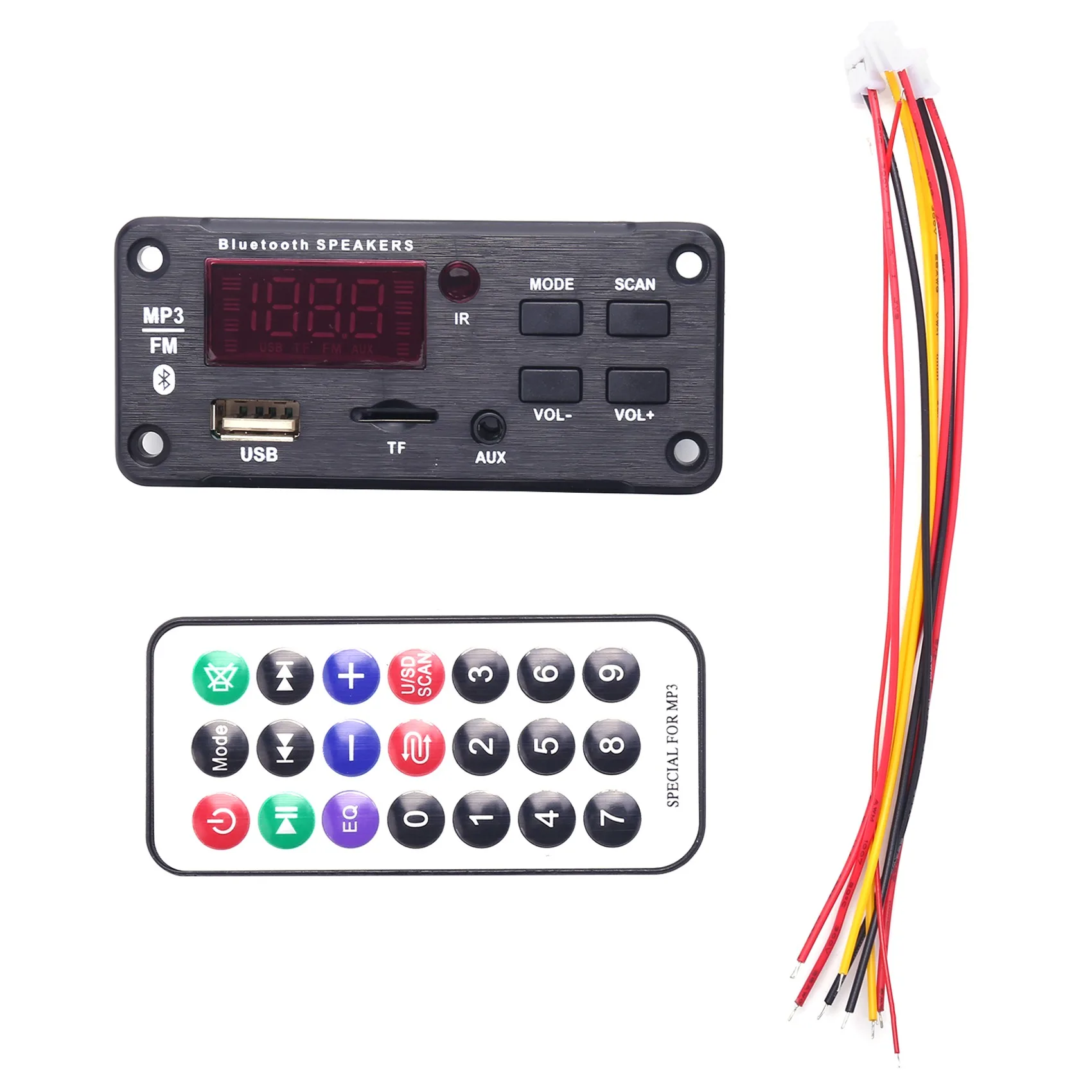 Wireless Bluetooth MP3 WMA Decoder Board Remote Control Player 12V Audio Module Support USB TF AUX FM Audio Radio Module for