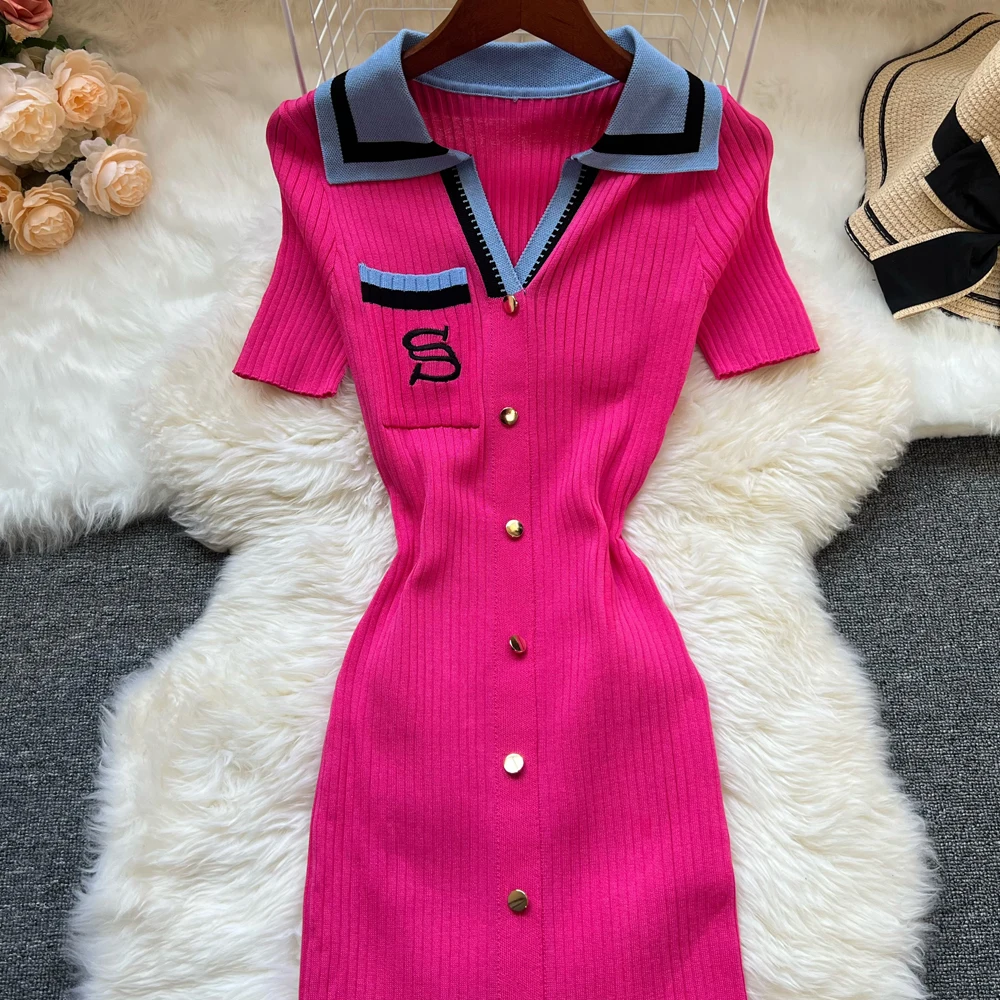 Robe Tricot Longue Brodée Femme YuooMuoo 3