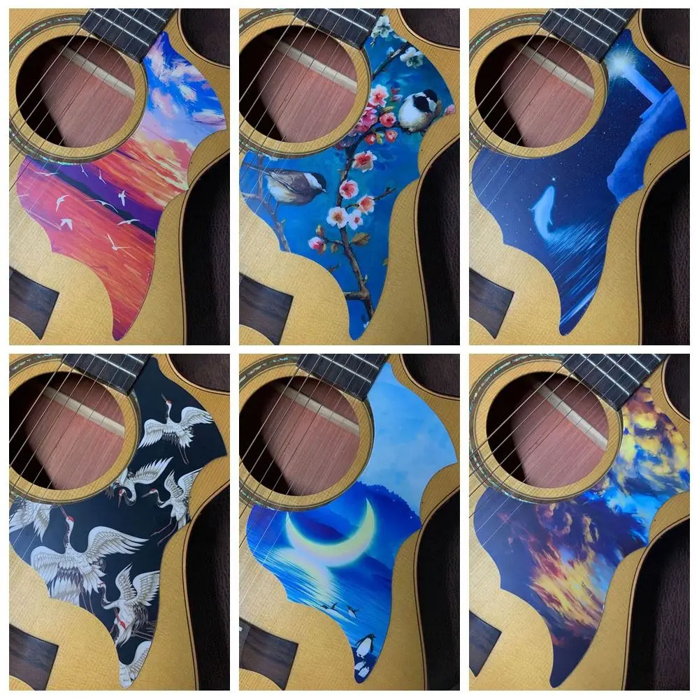 Wielokolorowa naklejka na pickguard gitary, gitara folkowa akustyczna, wzór drukowany, ochrona gitary, wysoka jakość
