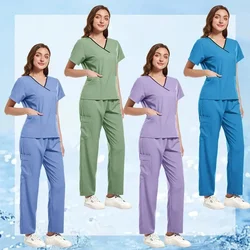 Quick-drying hospital coverall Breathable doctor nurse uniform Women's Orthopedic surgeon stretch medical scrub set  lab coat