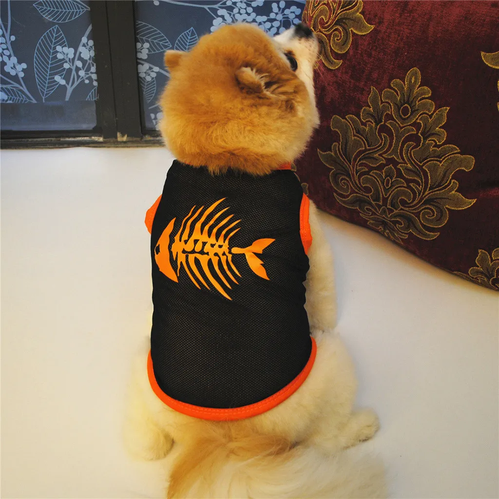 Camiseta con estampado de malla fino para perro, chaleco transpirable de encaje para gato