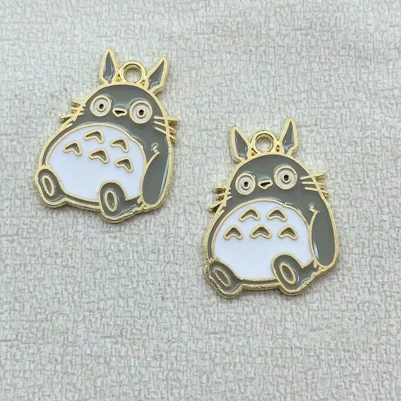 10pcs Alloy Drops Cute Animal Cat Girl Charm Pendant Necklace Keychain DIY Handmade Keychain Necklace cute earring charms