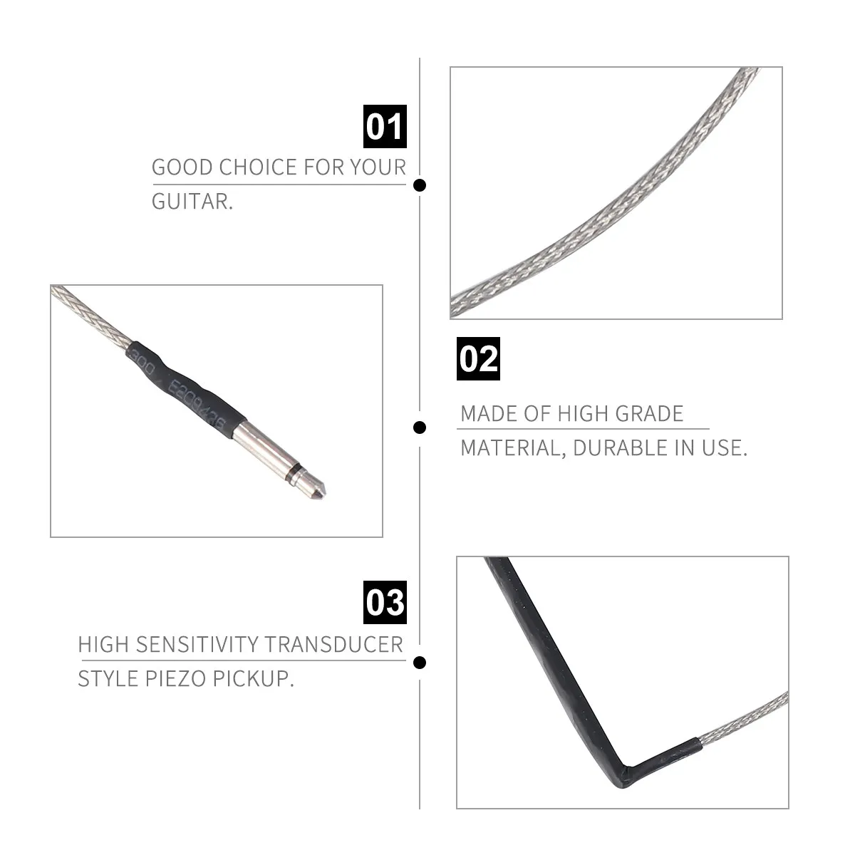 1Pcs Ceramic Piezo Pickup Stick Passive Transducer High Sensitivity for Classical Folk Acoustic Guitar Musical Instrument Parts - view 3