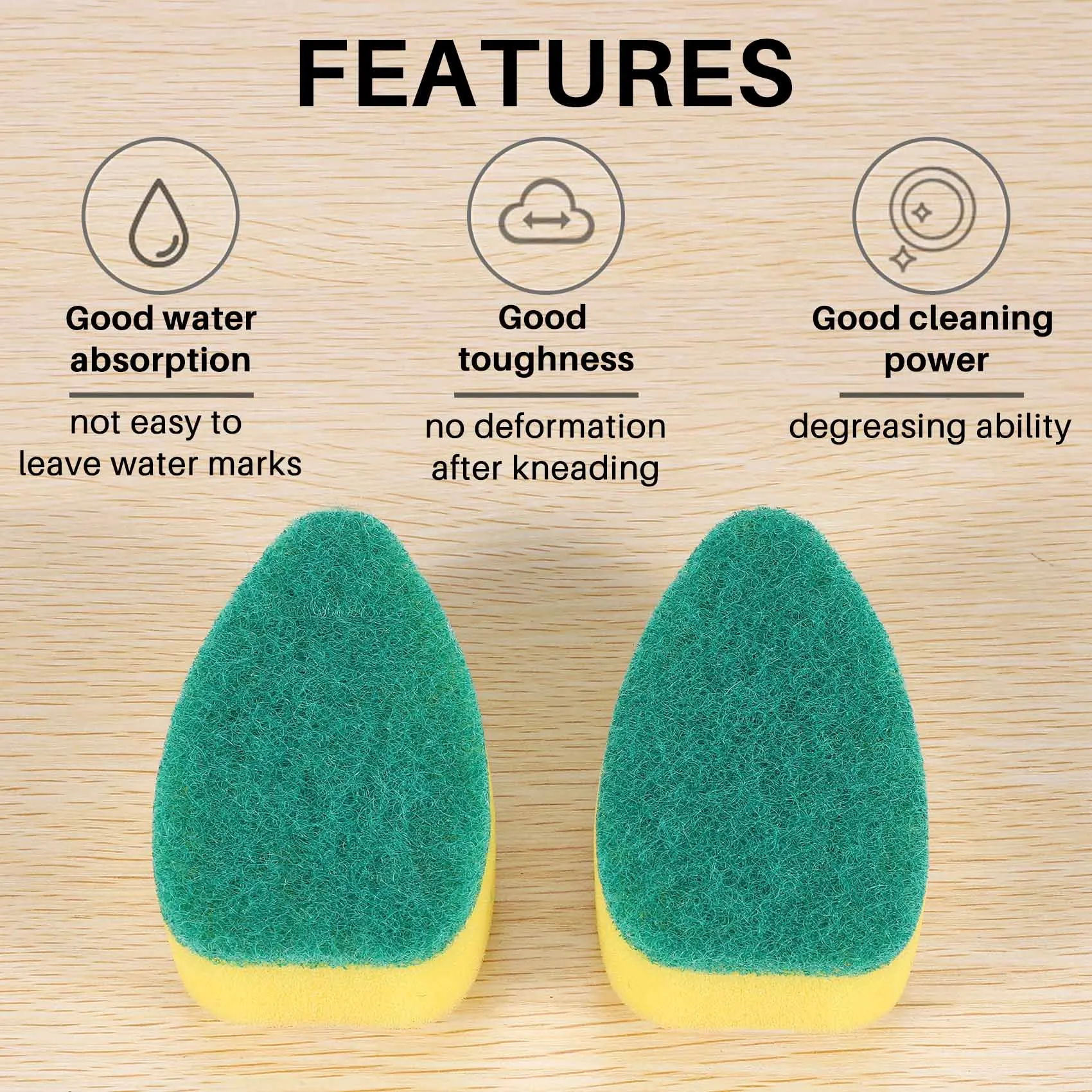 AD30-18 Pieces Dish Wand Refills Replacement Sponge Heads Scouring Scrubber Pads Heavy Duty Dish Wand Sponge for Kitchen Sink