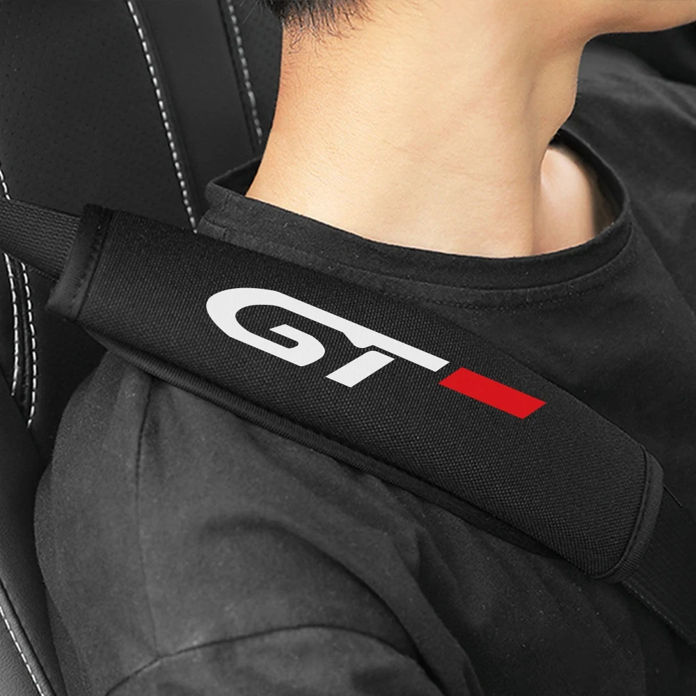 2Pcs Car Seat Belt Cover Shoulder Strip For Peugeot GT GTline 3008 308 T9 208 508 2008 Rifter 5008 207 206 408 108 4008