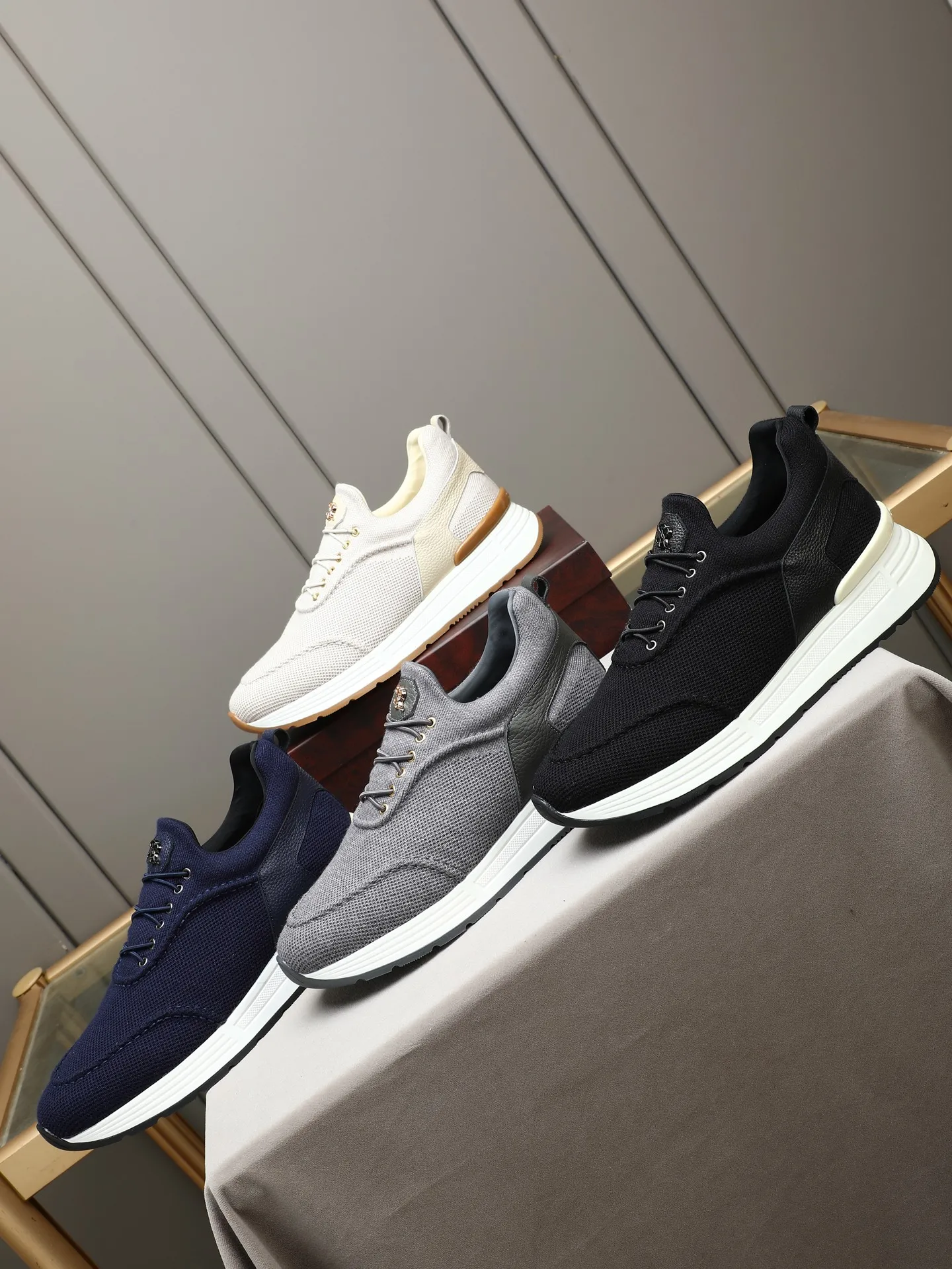 BLLIYOSS Men Shoes 2026 new High end Fine Cowhide Sports Shoes  Elastic Inner Lining Fabric Old money Simple Stylish Eagle Head