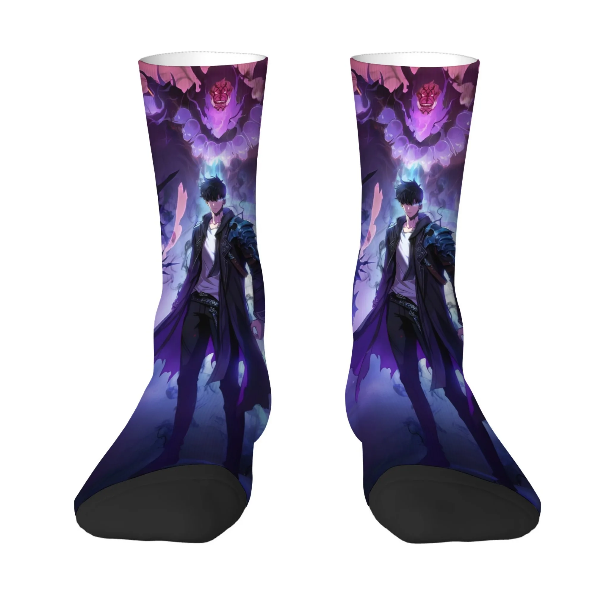 

Cartoon Shadow Style King Print Men's Socks Demon Image Cool and Stylish Warm Fashionable Breathable and Comfortable Socks