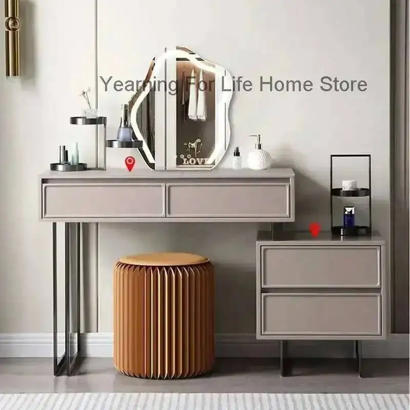 

Makeup Luxury Wood Nordic Vanity Solid Home Furniture Lacquer Dressing Tables Cream Style Coiffeuses De Chambre Household Items