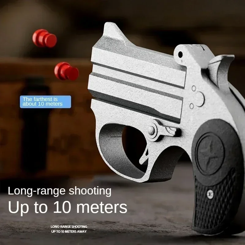 Crianças portátil deringer lançador mini manual macio bala escudo ejeção arma de brinquedo menino pequena pistola modelo bolso