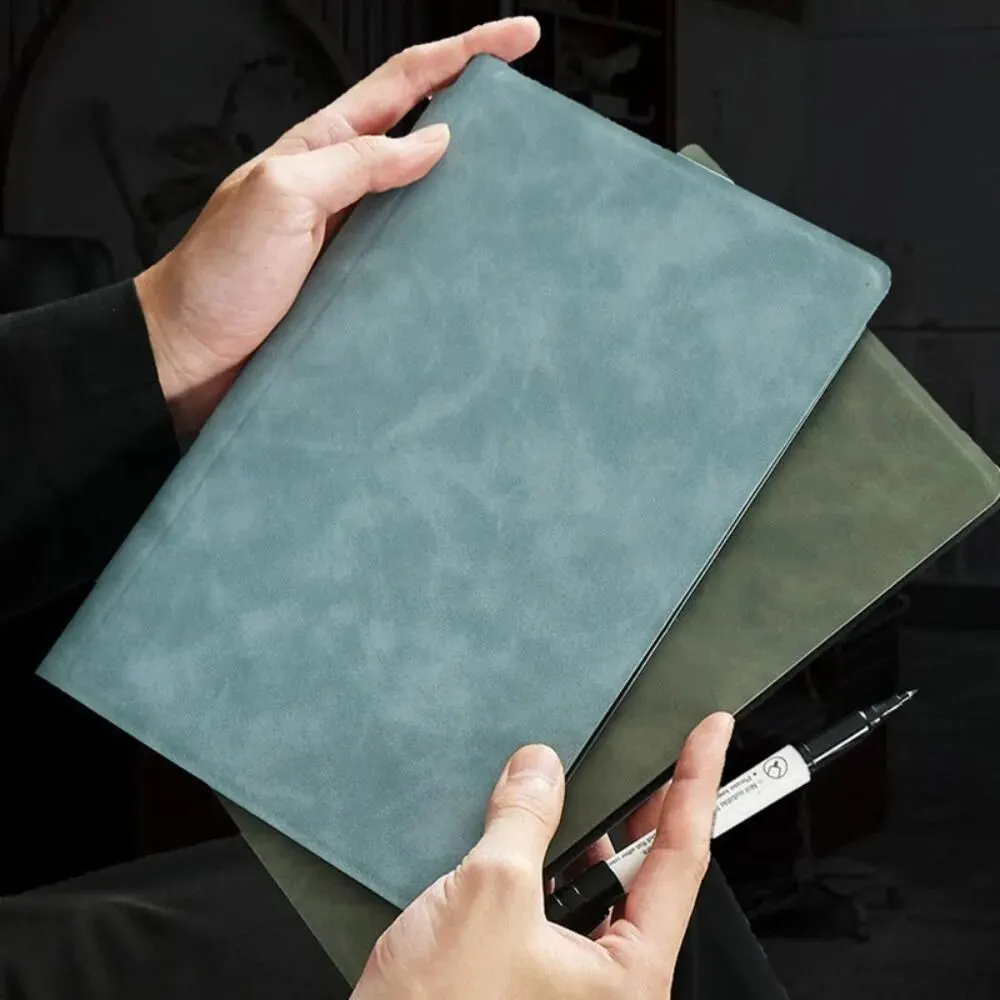 1 PC Reusable Whiteboard Notebook Set With Whiteboard Pen Erasing Cloth Leather Memo Pad Weekly Planner Portable Stylish Office image 5
