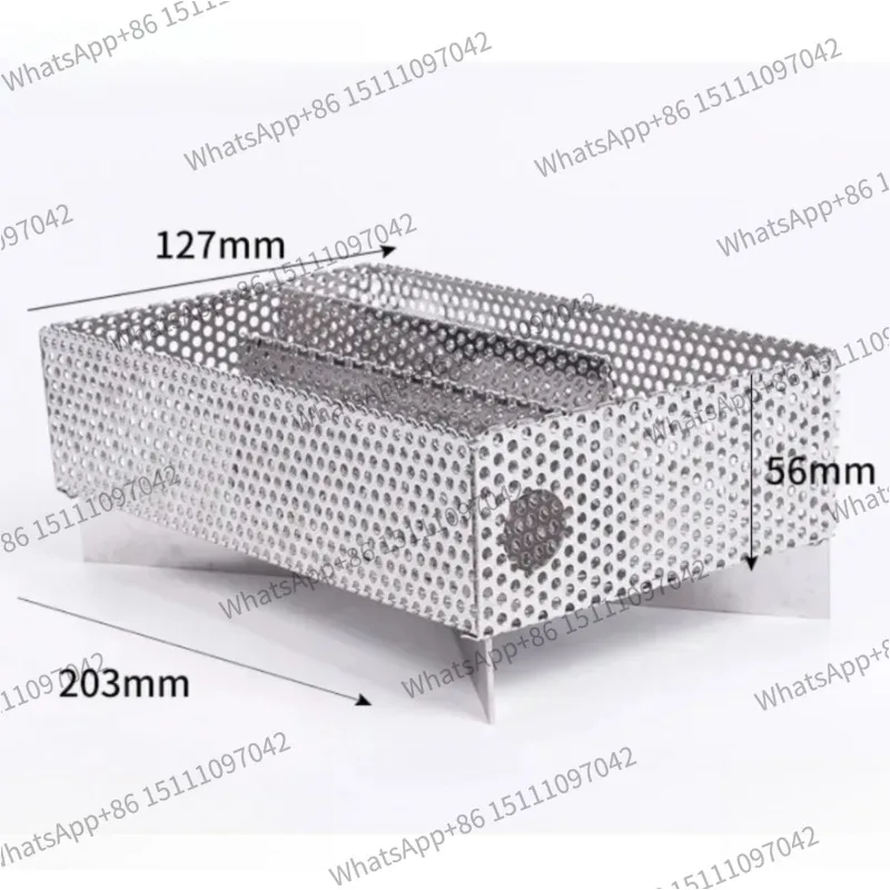 1PC 304Stainless Steel Pellet Smoker Basket Pellet Smoker Tray Heat-Resistant BBQ Smoked Net Basket Anti-slip Smoke Generator