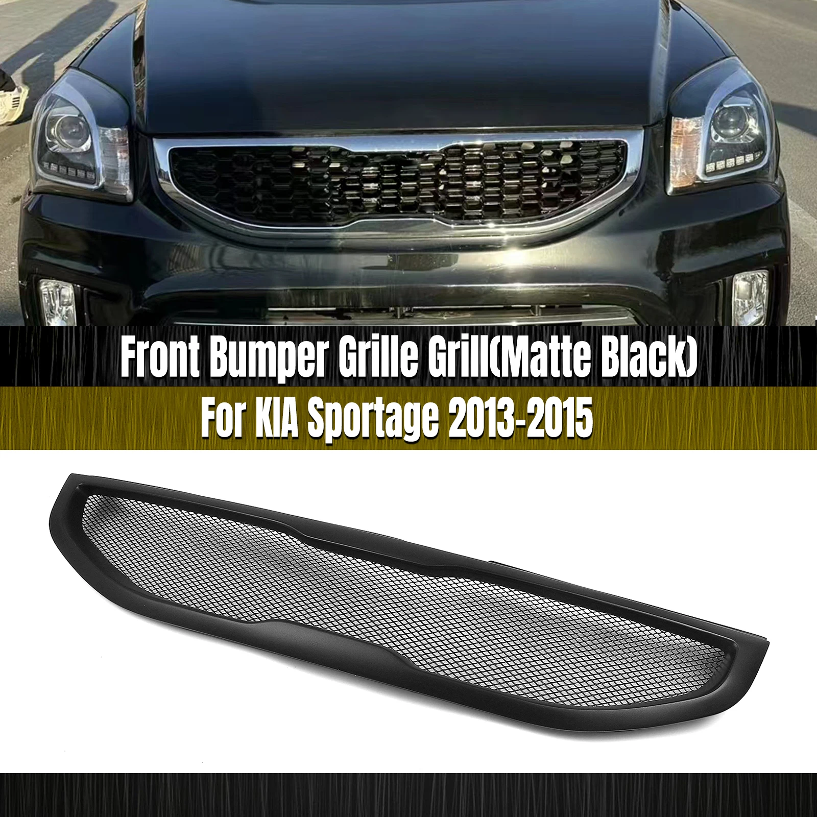 Front Grille Upper Bumper Hood Mesh Grid Racing Grill For Kia Sportage 2013 2014 2015