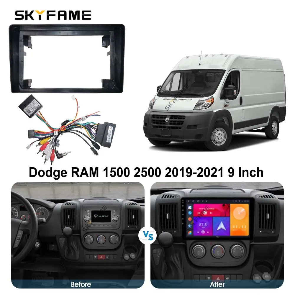 SKYFAME Car Frame Fascia Adapter Canbus Box Decoder Android Radio Dash Fitting Panel Kit For Dodge RAM 1500 2500
