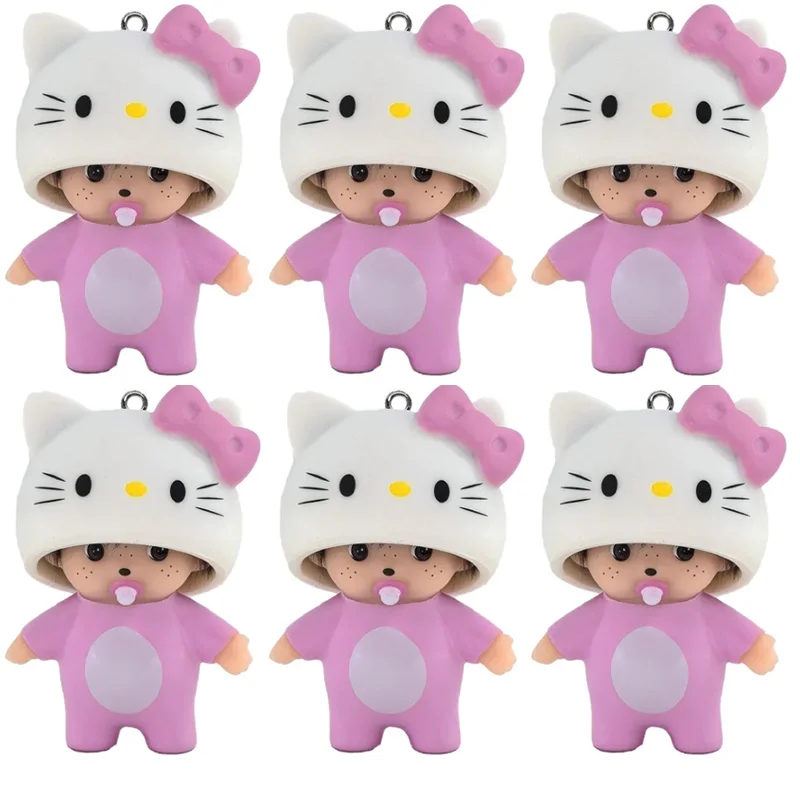 

Горячая распродажа: Брелок Hello Kitty, виниловая аниме-фигурка, милый мультяшный брелок для ключей, подвеска для автомобиля, украшение для рабочего стола, свадебные подарки, брелок Мончичи