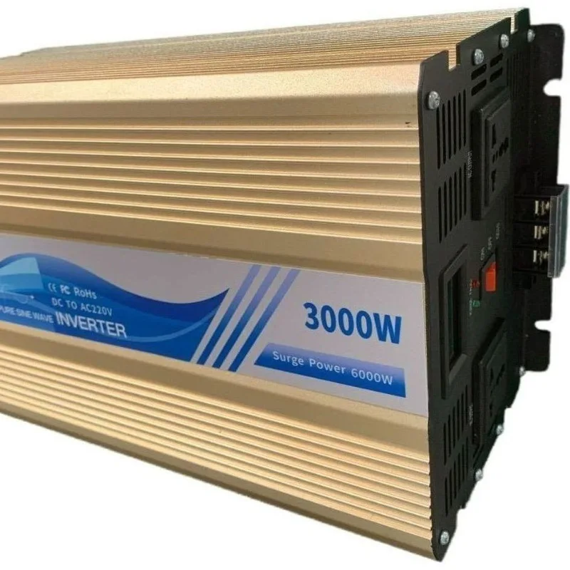 Inwerter solarny 3000W/3kW 12V/24V/48V DC na 110V/120V/220V/230V AC, czysta fala sinusoidalna