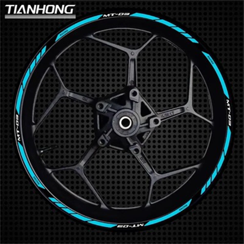 Reflective Motorcycle Accessories Wheel Sticker Inside of Hub Decals Rim Stripe Tape Waterproof For YAMAHA MT03 MT-03 mt03