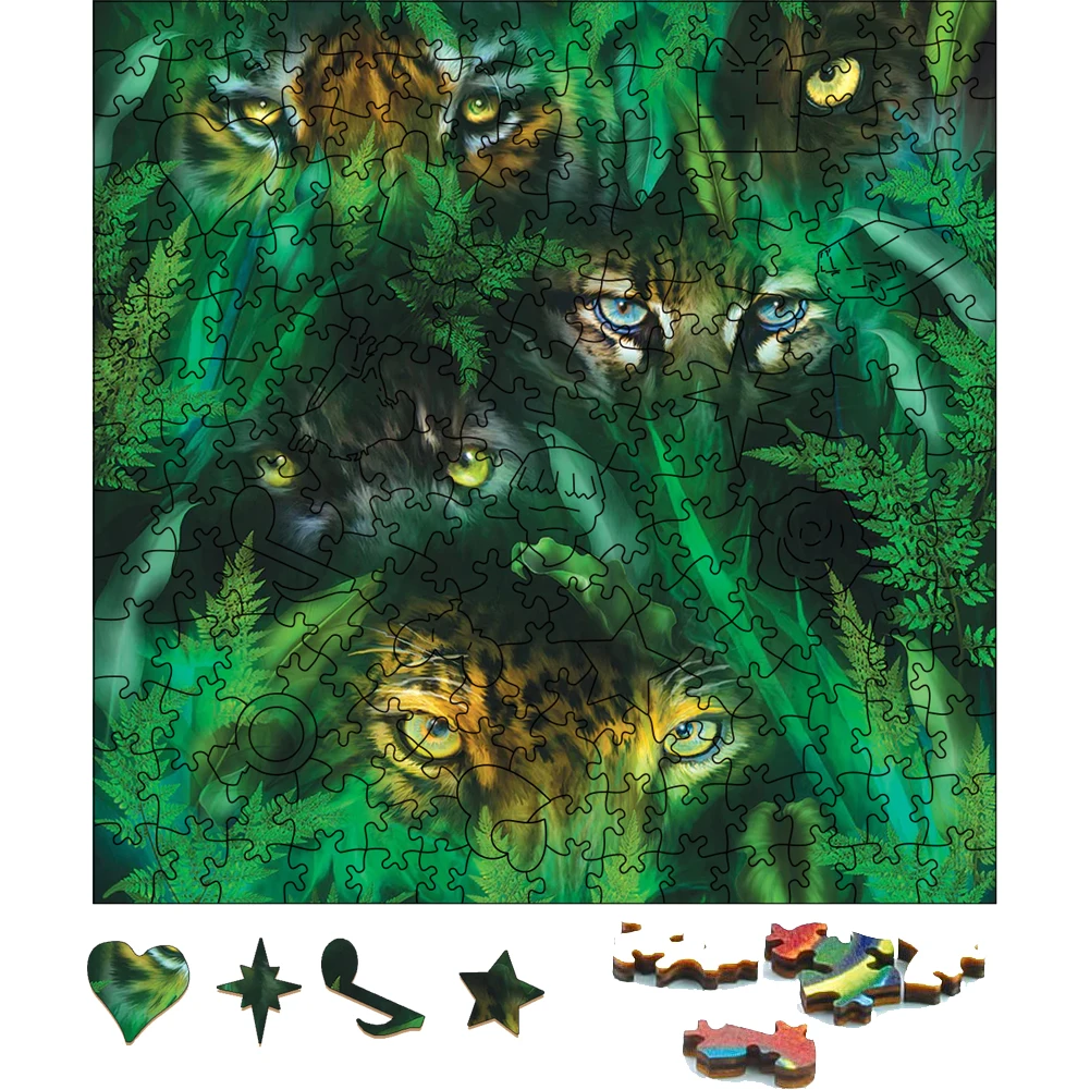 Gioco e Puzzle in legno feroce tigre Jigsaw per adulti Puzzle in legno gioco da tavolo legno animale educativo Puzzle giocattoli per bambini