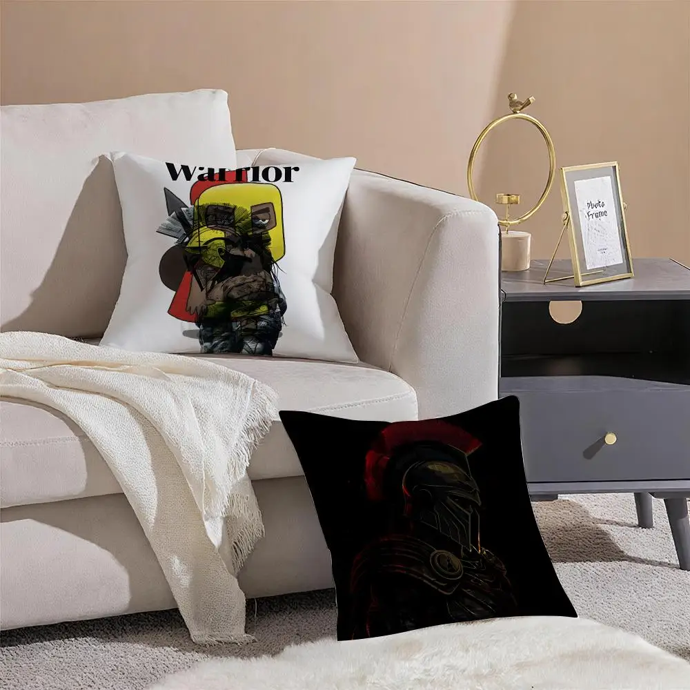 Cartoon Warriors Spartans Cushion Cover Pattern Printed Pillowcase for Living Room Sofa Cushion Cover & Bedroom Decor