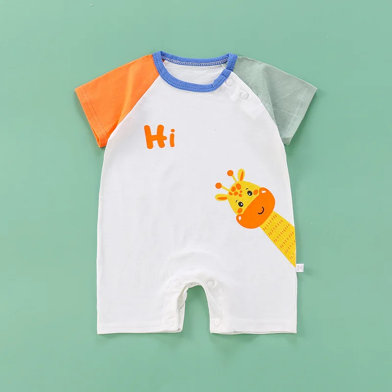 2023 Summer Infant Toddler Bodysuits Baby Boys Girls Cotton One-Pieces Newborn Casual Soft Short Sleeve Romper Jumpsuit Romper