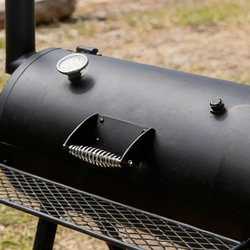 Durable 304 Nonrust Steel Bolt On Spring Handle For BBQ Grills Tool With Comfortable Grip And Easy Installation HX6C