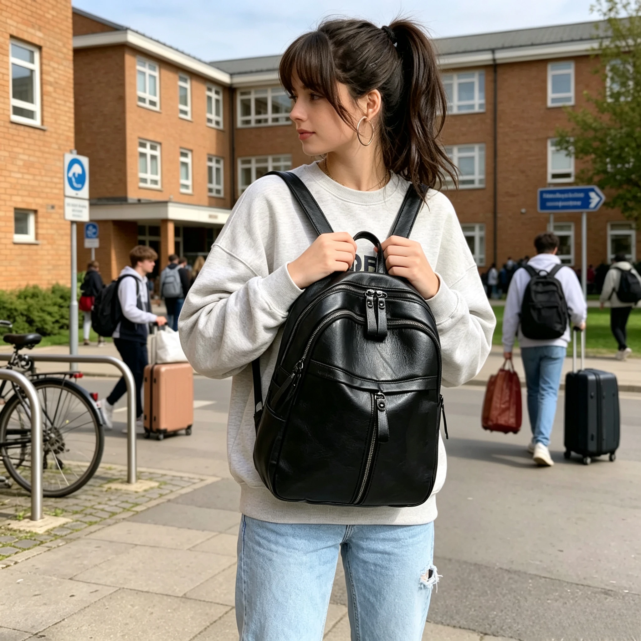 Fashion Women Leather Backpack - огляд і ціна Leather Work Rucksack