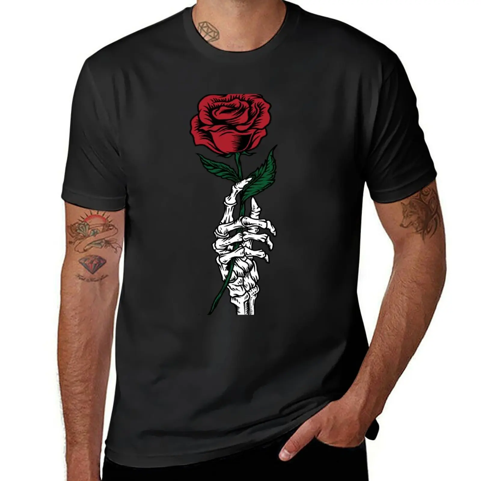 Crimson Bloom Grasp: Floral Elegance T-Shirt sublime customizeds summer clothes cute clothes mens graphic t-shirts