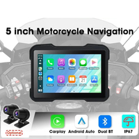 Portable Motorcycle Wireless CarPlay & Android Auto Screen 5 inch IPS Touch Screen IP67 Waterproof DVR GPS Navigation