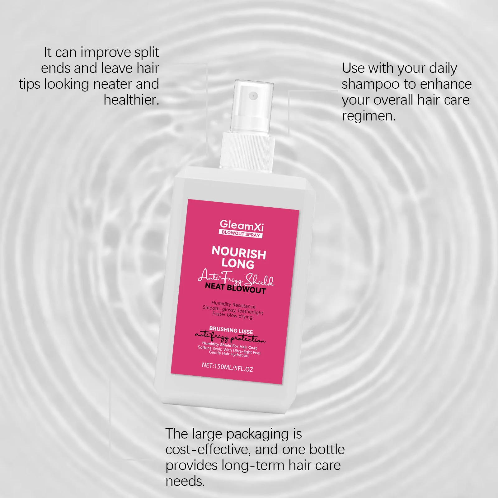 Hair Care Spray Repair Improve Volume Shine Reduce Tangle Long-Lasting Fragrance Anti-Frizz Moisturizing Hair Liquid Conditioner