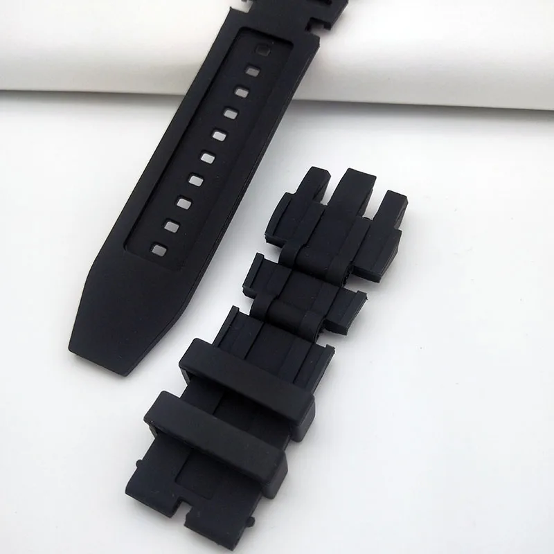 30mm *26mm Black Replacement Watch Strap Comfortable Watchband For Invicta Reserve Gmt 6177 Bracelet Soft Silicone Belt