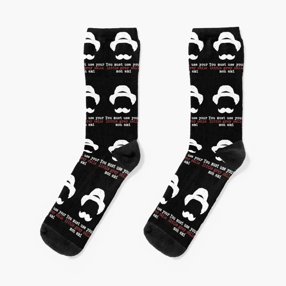 Agatha Christie Hercule Poirot Little Grey Cells Socks set FASHION Soccer Ladies Socks Men's