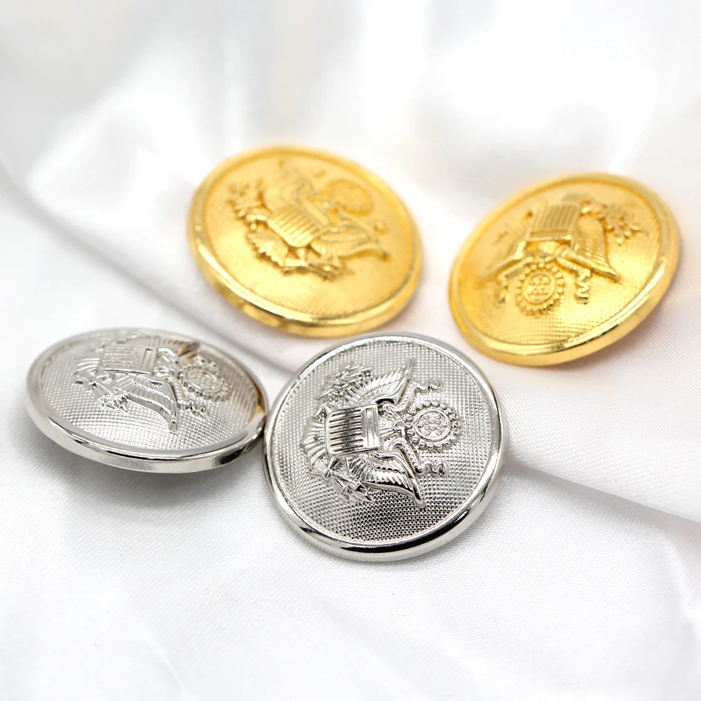 HENGC 15/18/25mm Round Eagle Gold Metal Buttons for Clothing Fashion Coat Suit Blazer Jacket DIY Crafts Sewing Accessories view 2