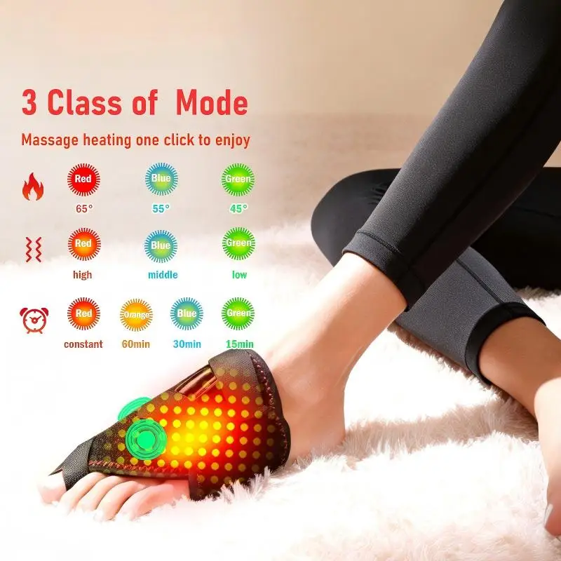 660nm Red Light Heating Toe Wrap Vibration Massager Warm Cover Instep Post Workout Relax Home Leisure Relieve Fatigue