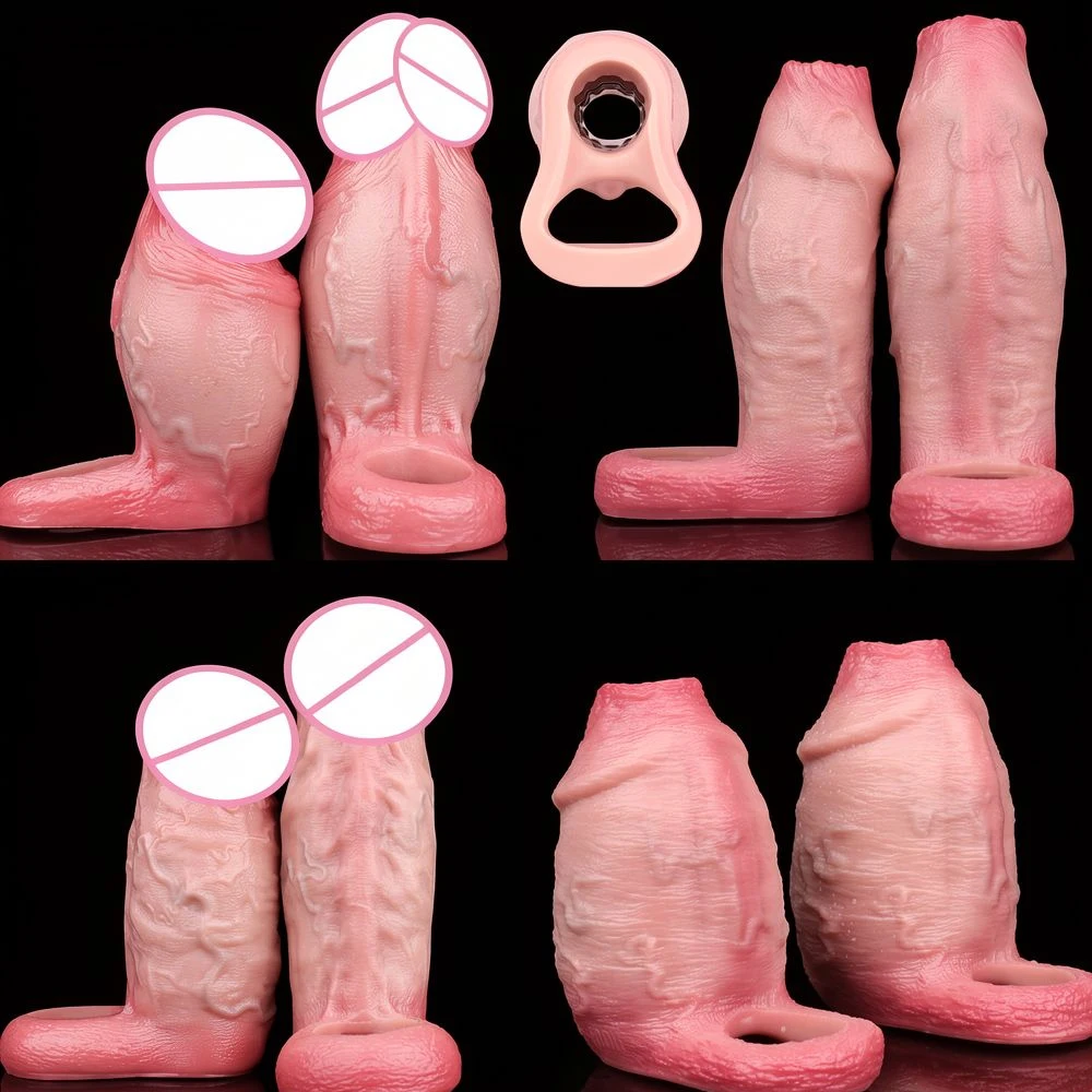 SXXY Soft Skin-Like Penis Sleeve насадка на член Lifelike Hollow Dildo Sheath Sex Toy For Men Delay Ejaculation Couple's Sex Toy