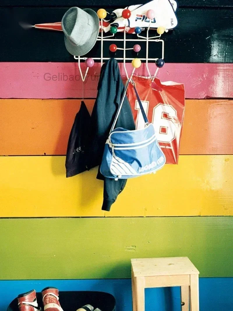 متعدد الألوان شنق الأثاث شماعة معطف الكرة رف متعدد الأغراض هوك ل جدار الحلي للطفل هدية حقيبة معدنية ديكور قبعة الوقوف