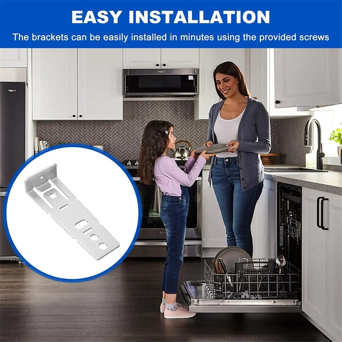 BAAQ 2PCS Dishwasher Countertop Mounting Bracket WD01X21740,Dishwasher Mounting Bracket, Replaces WD01X10598, PS11700868