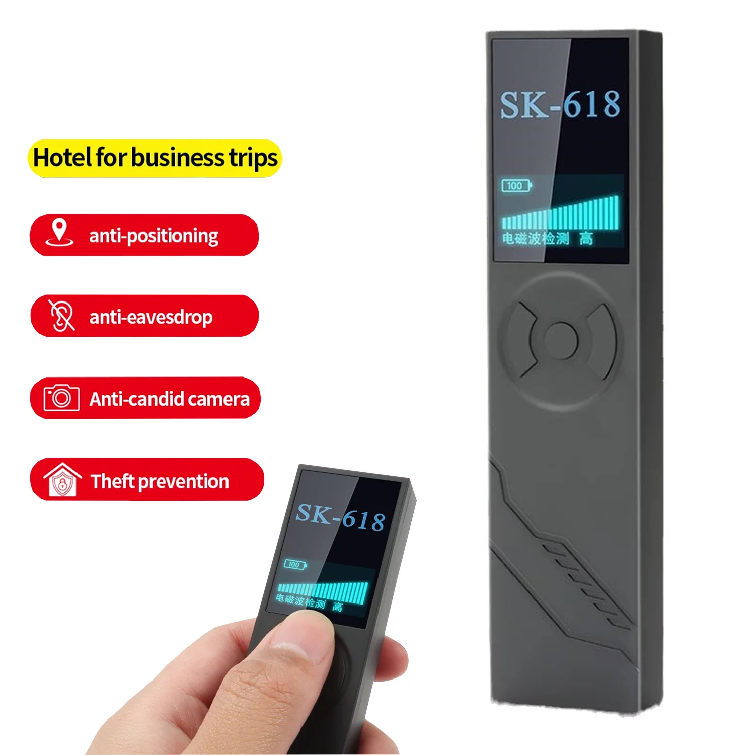 

Анти-скрытая камера, радиочастотный детектор, монитор для подслушивания, SIM-карта, беспроводной Wi-Fi, детектор проверки сигнала, GPS-заглушка, детектор отеля