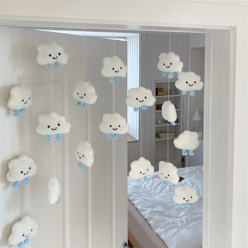 DIY Cute Cloud Curtains for Doorways Room Divider Partition Room Dividers Screen Indoor Decor Divisor Girly De Habitaciones Kit