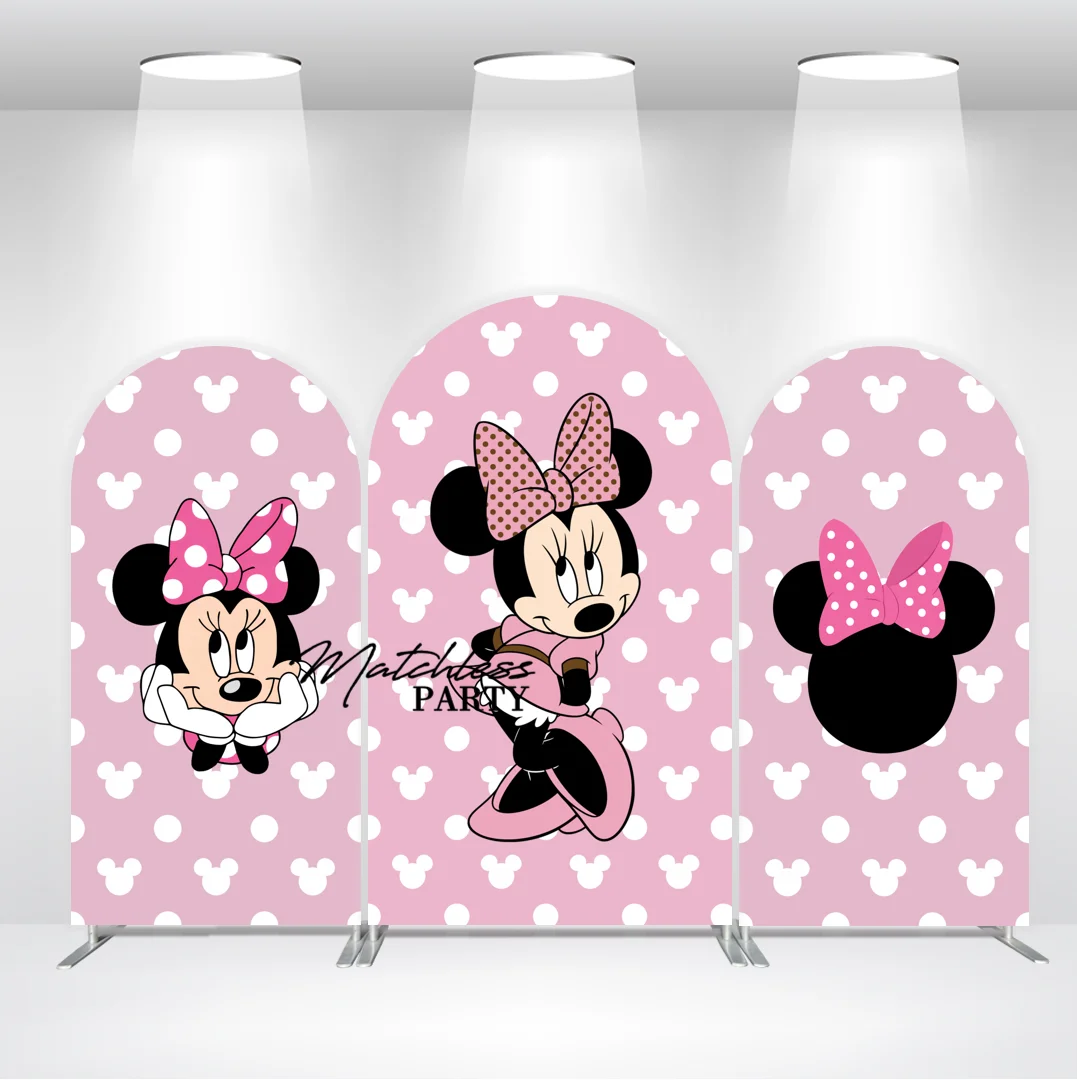 

Custom Fabric Minnie Mouse Baby Shower Birthday Party Arch Backdrop Cover