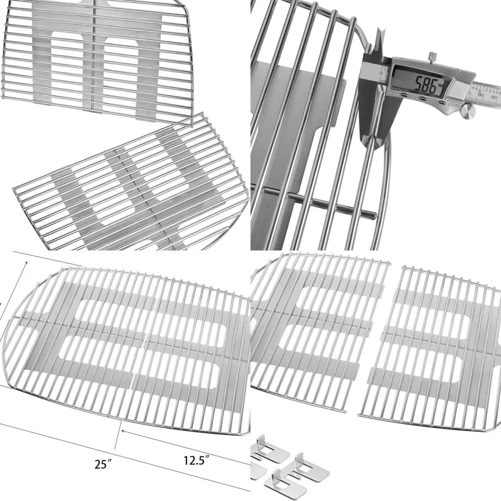 

Upgraded Stainless Steel Grill Grates for Weber Q Series Gas Grills, Compatible with Models Q300, Q320, Q3000, Q3100, Q3200, Rep