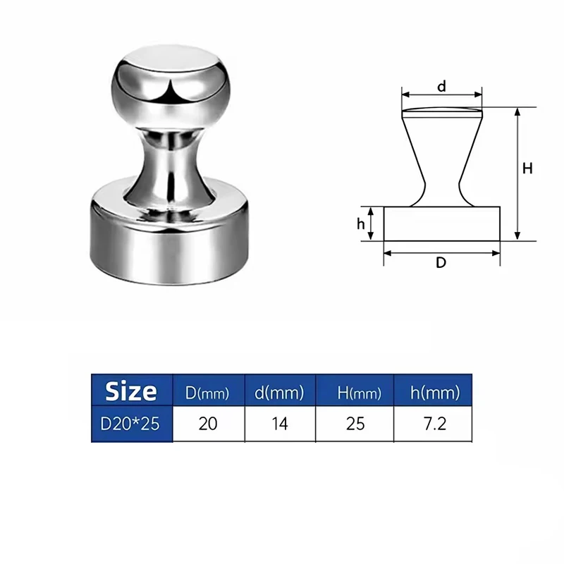 20x25 Strong Neodymium Magnet Pushpins Suction Cup Thumbtack Sticker Durable Steel Magnetic Push Pin for Refrigerator Whiteboard