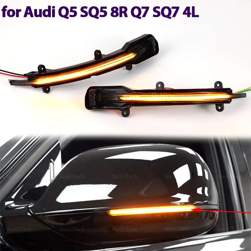 2ps Car Side Mirror Blinker Indicator Lamp LED Dynamic Turn Signal Light for Audi Q5 SQ5 8R 2008-17 Q7 SQ7 4L facelift 2010-2015