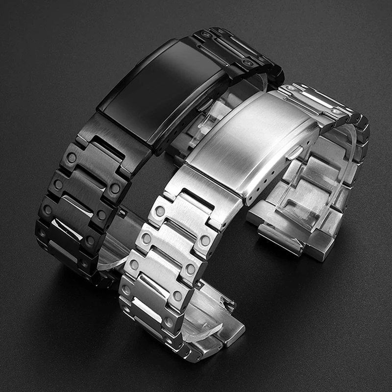 DW-H5600 For Casio G-SHOCK H5600MB/EX Solid stainless steel watch band metal bracelet silver black men modified strap with tools